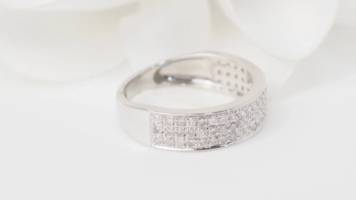 Bague or blanc diamants