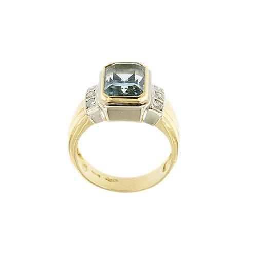 Bague 55 Bague avec aigue-marine et diamants 58 Facettes 37500
