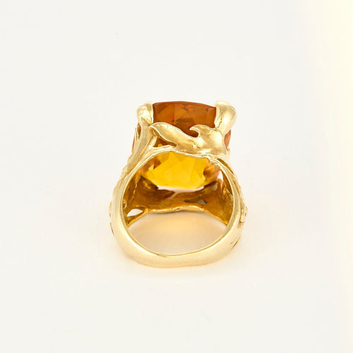 Bague 54 Bague Cocktail or jaune et citrine 58 Facettes CAN1098