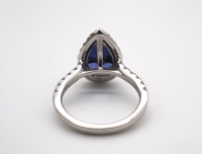 Bague Bague Or Blanc Diamants Tanzanite 58 Facettes