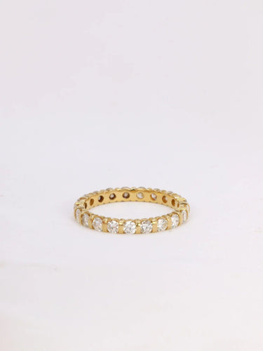 Bague 55 Alliance américaine or jaune diamants 1,2 carats 58 Facettes J44