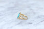 Bague marquise turquoises et perles