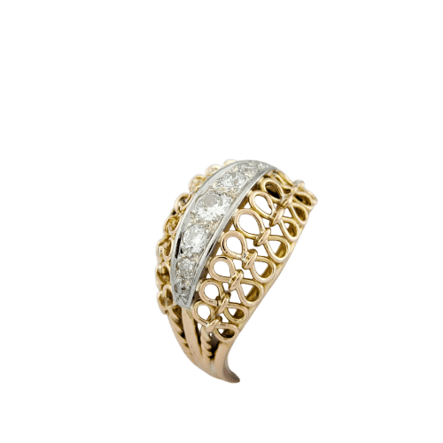 Bague 62 Bague Dôme en or jaune  et diamant 58 Facettes 33373