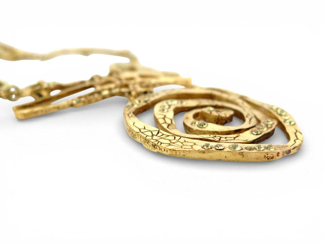 Collier rare vintage collier CHRISTIAN LACROIX baroque a spirales dore & strass 58 Facettes 272655