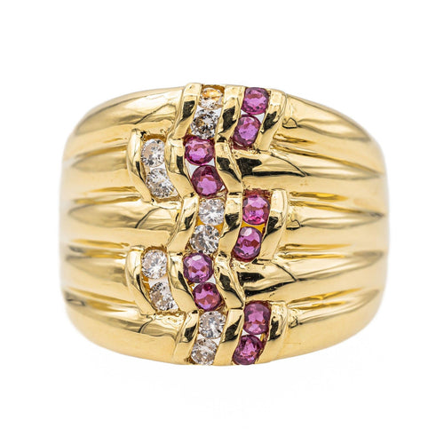 Bague 54 Bague Or jaune Rubis, Diamant 58 Facettes 2975520CN