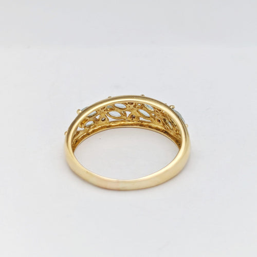 Bague 60 Bague en or jaune et aigue-marine 58 Facettes 33287