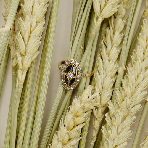 Bague 53 Bague n°16｜Marquise or et saphirs 58 Facettes