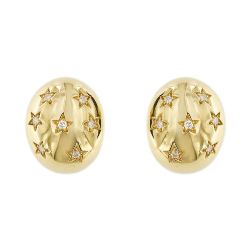 Boucles d'oreilles Boucles d'oreilles étoiles Or jaune Diamants 58 Facettes 28569
