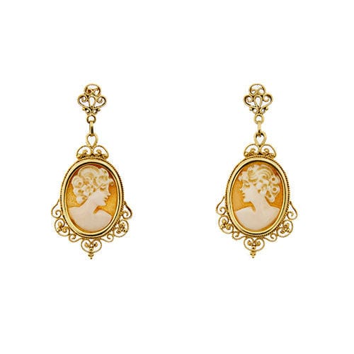 Boucles d'oreilles Boucles d'oreilles pendantes avec camée 58 Facettes 35627