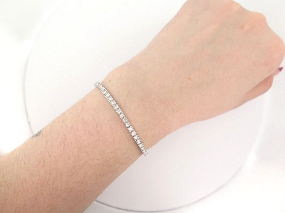 Bracelet bracelet CARTIER laniere tennis or blanc 62 diamants 16cm 58 Facettes 262368