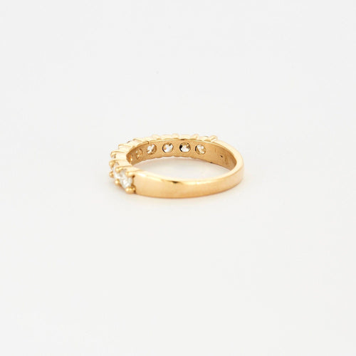 Bague 52 Demi alliance diamants or jaune 58 Facettes