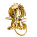 Pendentif Clip vintage Van Cleef & Arpels, "Lion Ebouriffé", platine, or jaune, diamants, émeraudes. 58 Facettes 33941