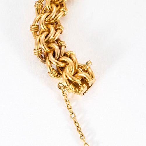 Bracelet Bracelet or jaune, quartz oeil de chat et diamants 58 Facettes DIN0056