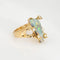 Bague 50.5 Bague Vintage Or Jaune Diamant Opale, Forme Libre 58 Facettes G13204