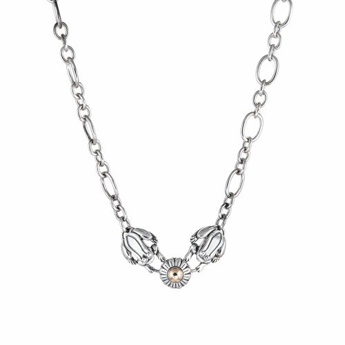Collier Collier ras du cou en corde de coton or et argent de Barry Kieselstein 58 Facettes G13684