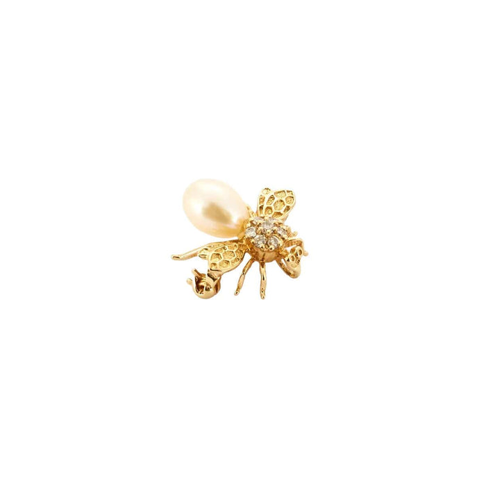 Broches Broche abeille or, diamants et perle 58 Facettes BO/230139