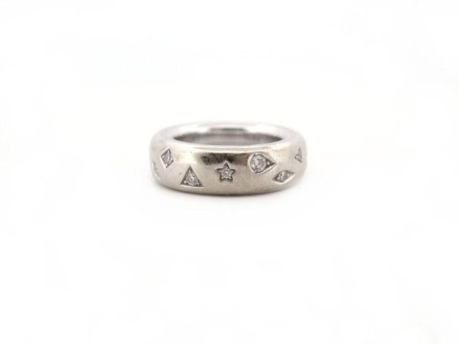 Bague 53 bague POMELLATO iconica slim en or blanc diamants 58 Facettes 263945