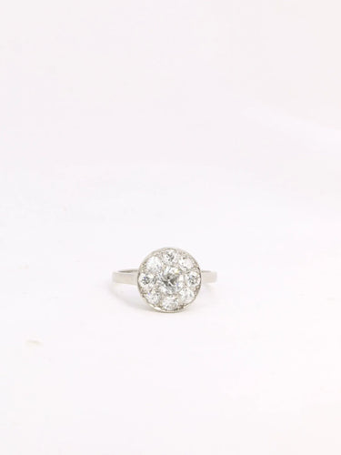 Bague 51.5 Bague Belle Époque platine diamants taille ancienne 58 Facettes J303