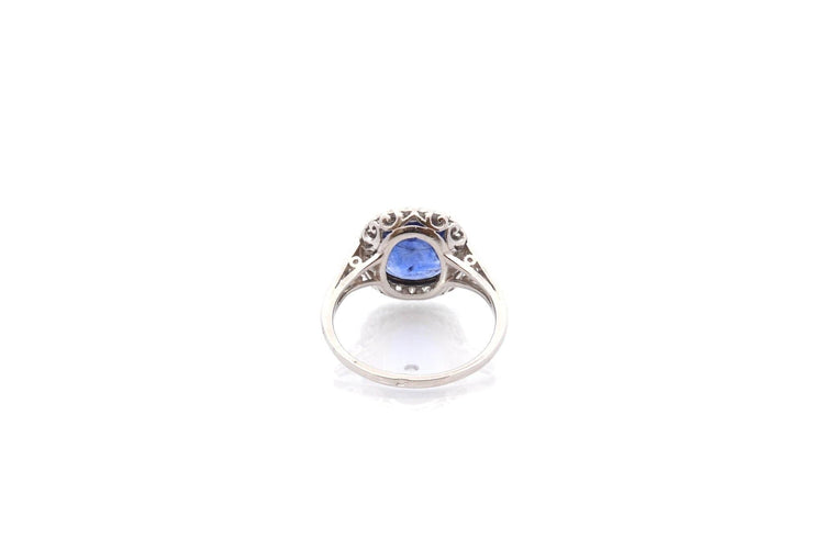 Bague 53 Bague art déco saphir de 2,50cts et diamants 58 Facettes 26684-23713
