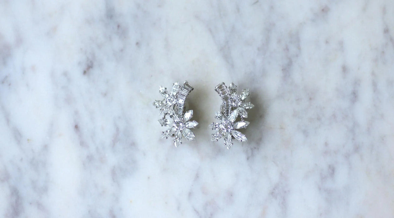 Guillemin & Soulaine Boucles d'Oreilles Fleur Diamants