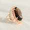 Bague 56 Bague Art Nouveau en or ornée d'un gros quartz fumé 58 Facettes