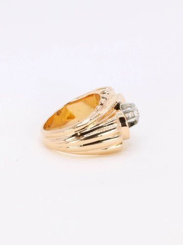 Bague 49 Bague tank or platine diamant taille ancienne 0.25ct 58 Facettes J194