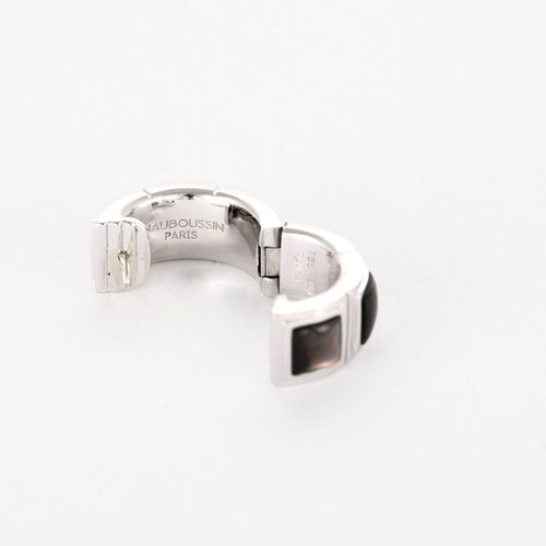 Boucles d'oreilles MAUBOUSSIN - Boucles d'oreilles or blanc, diamants et nacre 58 Facettes DIN0024