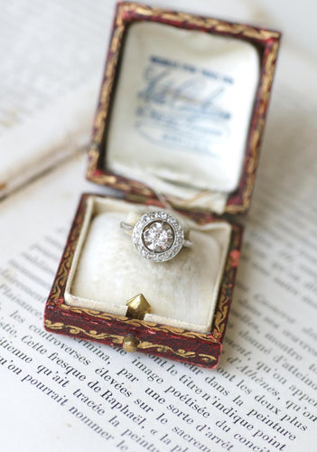 Bague 48.5 Bague Cible Art Déco Diamants sur Platine et Or blanc 58 Facettes