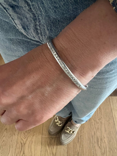 Bracelet Bracelet Jonc en Or Gris et Diamants 58 Facettes BRA108