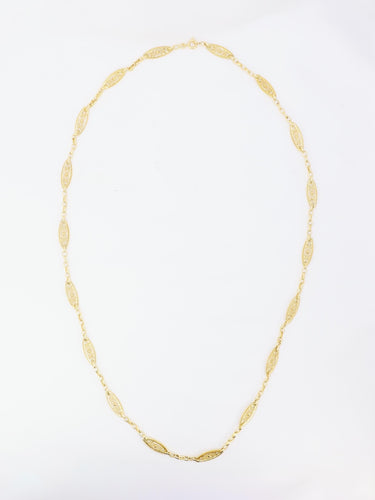 Collier Collier chaine Art Nouveau maille filigrane or jaune 58 Facettes 1152.2