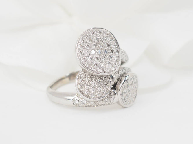 Bague 55 Bague en or blanc et diamants 58 Facettes 33085