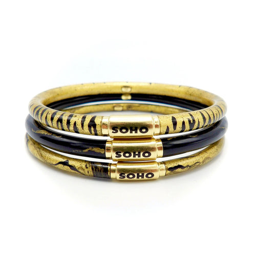 Bracelet SOHO 18K GOLD ENAMEL TIGER BRACK STRY TRIP 58 Facettes