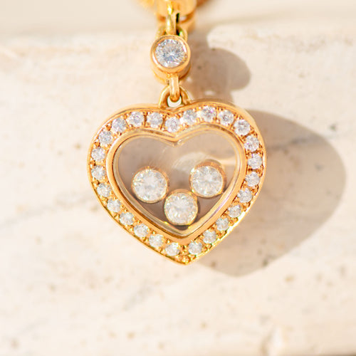 Boucles d'oreilles Chopard - Ohrstecker Happy Diamonds en or jaune 18k et diamants 58 Facettes 3285