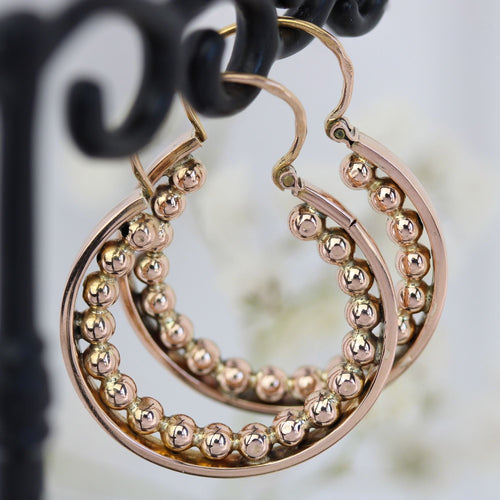 Boucles d'oreilles Créoles anciennes en or rose 58 Facettes 25-014