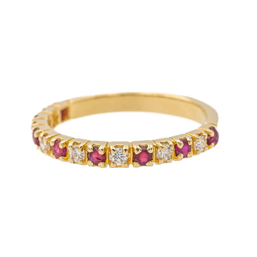 Bague 49 Bague Demi alliance Or jaune Diamant 58 Facettes 3517047CN