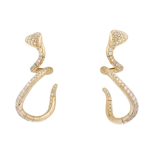 Boucles d'oreilles Boucles d'oreilles Pasquale Bruni "Snake" or rose, diamants. 58 Facettes 33835
