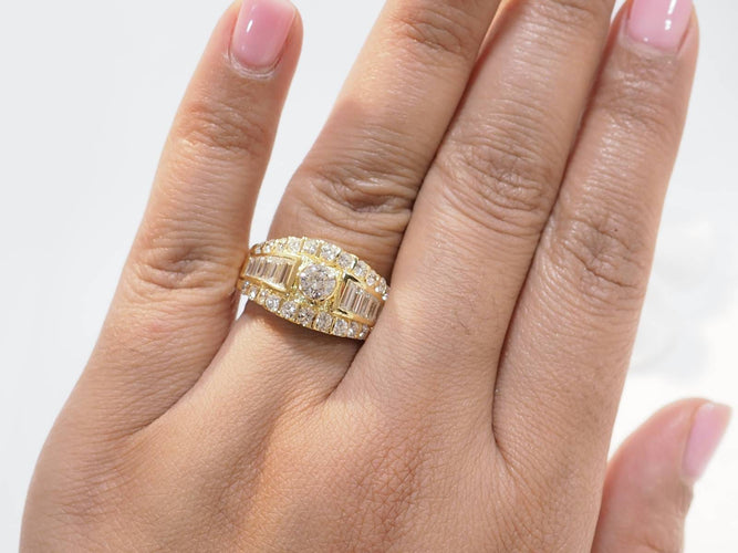 Bague 59 Bague solitaire en or jaune et diamants 58 Facettes 33468
