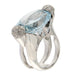 Bague 52 Bague en or blanc avec aigue-marine de 18,50 ct et diamants 58 Facettes G3478