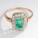 Ring Emerald and diamond entourage ring. 58 Facettes 1