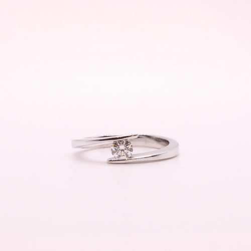 Bague 52 Bague Solitaire Diamant or blanc 58 Facettes