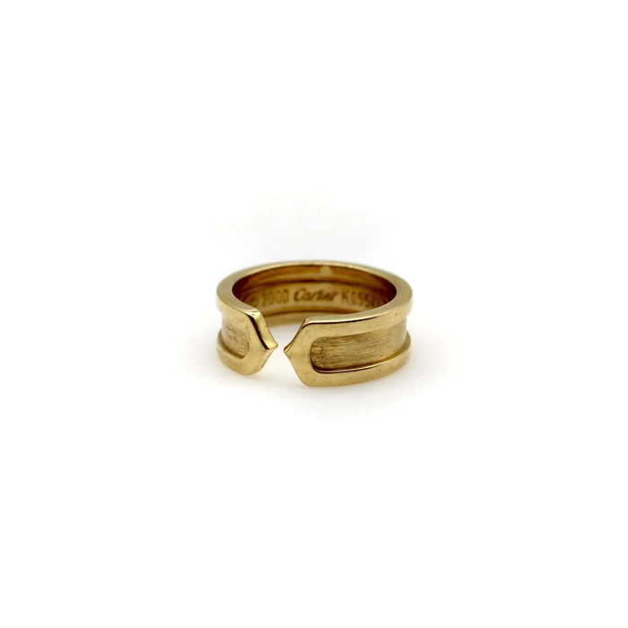 Bague 47 CARTIER - Vintage Gold Double C Ring 58 Facettes