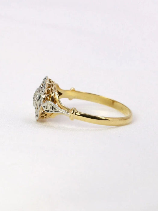 Bague 54 Bague or jaune marguerite diamants 58 Facettes J395