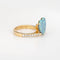 Bague Bague vintage en or jaune 18 carats, ornée d'une opale en forme de cœur et de diamant, taille 6,75. Bijou ancien de qualité. 58 Facettes G14030