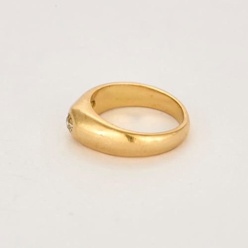 Bague 59 Bague jonc or jaune et diamants 58 Facettes SNA1366