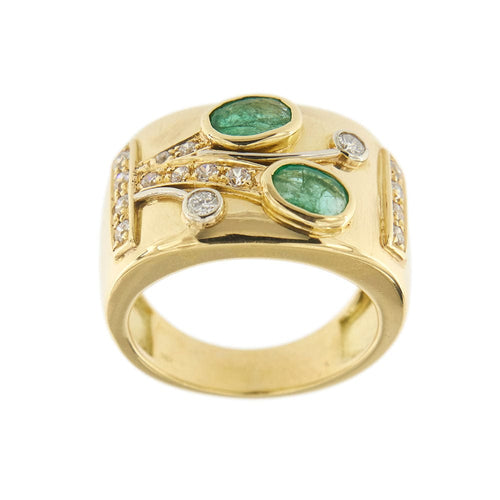 Bague Bague avec émeraudes et diamants 58 Facettes 34295