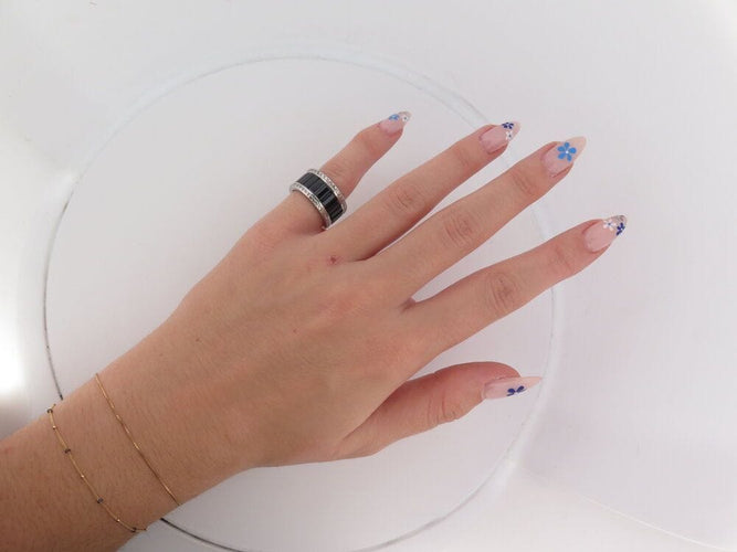 Bague 51 bague bandeau 20 saphirs 13ct baguette en or blanc 100 diamants 58 Facettes 262243