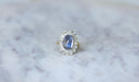 Bague Bague Marguerite saphir Ceylan 6,32 Cts et diamants 58 Facettes