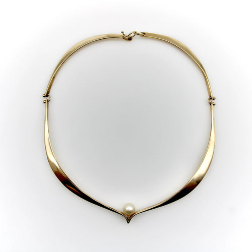 Collier Collier en or jaune avec perle 58 Facettes