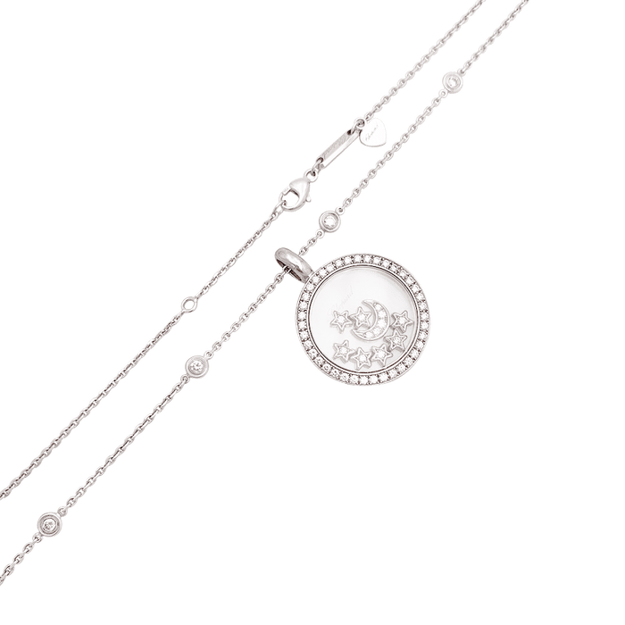 Collier Chopard "Happy Diamonds" or blanc, diamants. 58 Facettes 34192