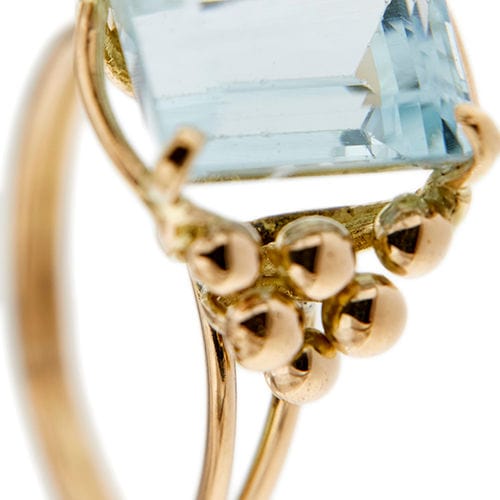 Bague Bague en or rouge avec aigue-marine 58 Facettes 28613